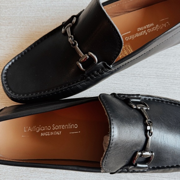 Men’s Black Leather Loafers, *Brand New* Made in Italy - Picture 9 of 11